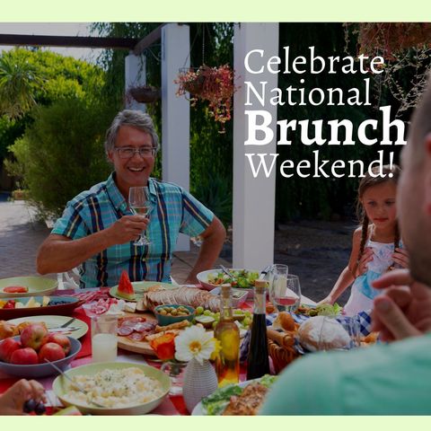 family enjoying outdoor lunch celebrating national brunch weekend - Download Free Stock Templates Pikwizard.com