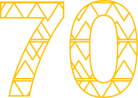 Stylish Yellow Number 70 with Geometric Pattern Transparent - Download Free Stock Videos Pikwizard.com