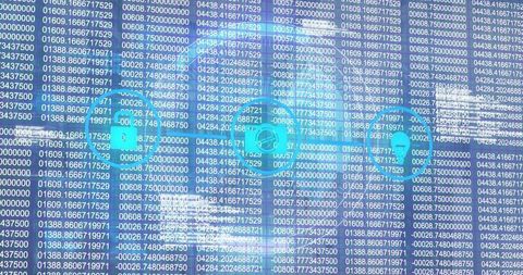 data security display with cyber icons and code matrix - Download Free Stock Images Pikwizard.com