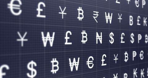 Global Currency Symbols on Dark Digital Background - Download Free Stock Images Pikwizard.com