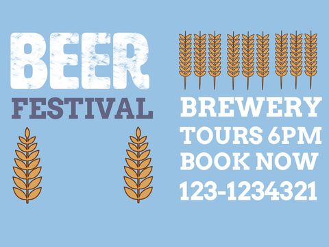 Beer festival invitation with brewery tour details