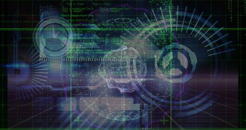 Digital Data Processing Visualization in Futuristic Interface - Download Free Stock Images Pikwizard.com