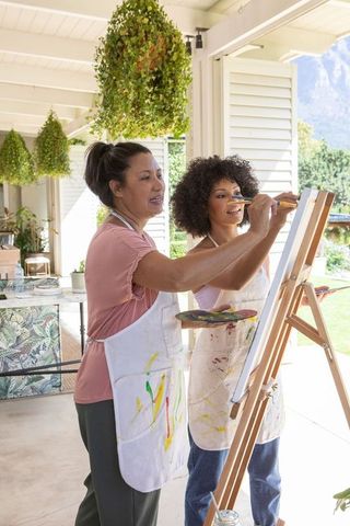 Creative Outdoor Painting Session with Instructor and Student