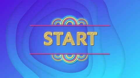 Vibrant Start Animation with Layered Blue Background