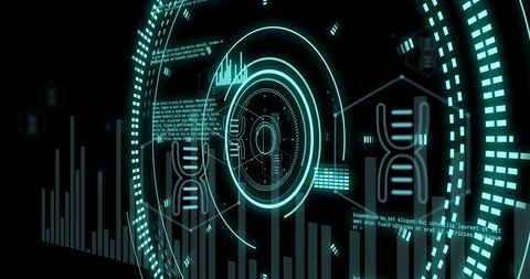 Digital Interface with DNA Strand in Data Processing Concept - Download Free Stock Images Pikwizard.com