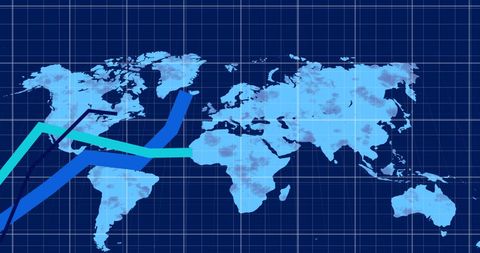 Global Financial Data and Technological Network Over World Map - Download Free Stock Images Pikwizard.com