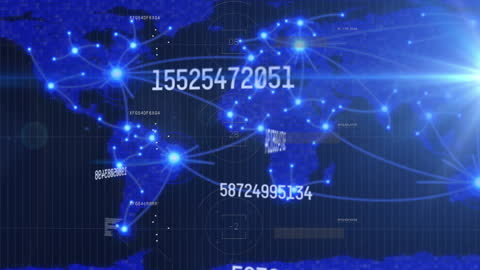 Digital Map with Animated Data and Global Connections