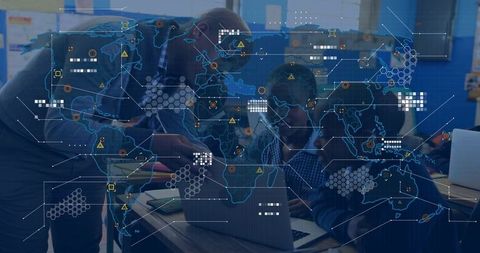 Teacher Guiding Student Amidst Global Network in a Classroom Setting