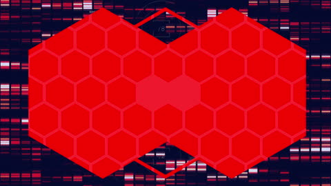 Abstract Geometric Animation on Digital Tech Background
