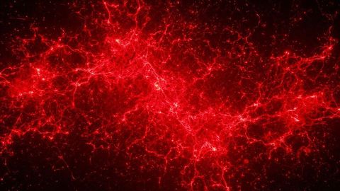 Expansive glowing red network accentuating cosmic web