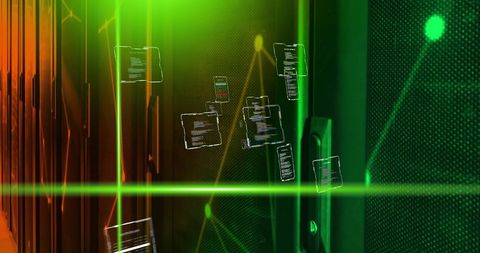 Digital Data Processing in Green Server Room Environment - Download Free Stock Images Pikwizard.com