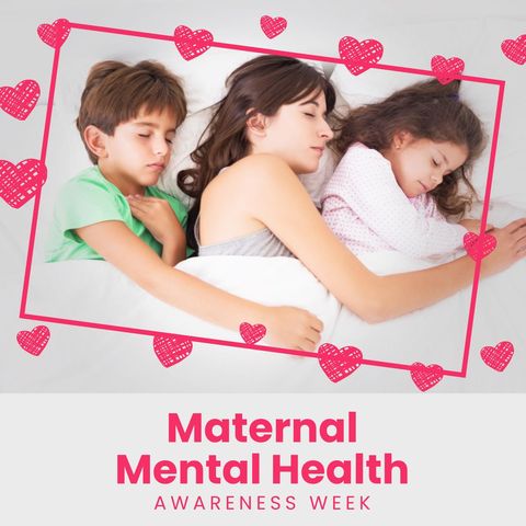 Mother and Children Sleeping for Maternal Mental Health Awareness