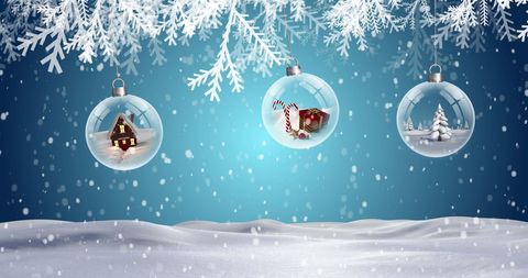 Festive Baubles with Winter Wonderland Inside