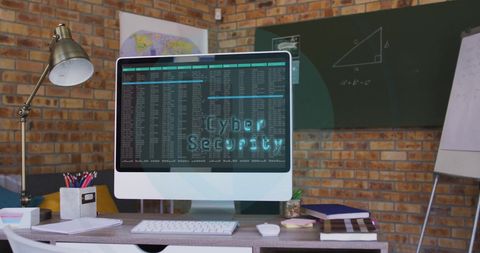 Cyber Security Shield on Computer Screen in Office Environment - Download Free Stock Images Pikwizard.com