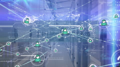 Digital Network Connectivity and Data Sequence in Modern Server Room