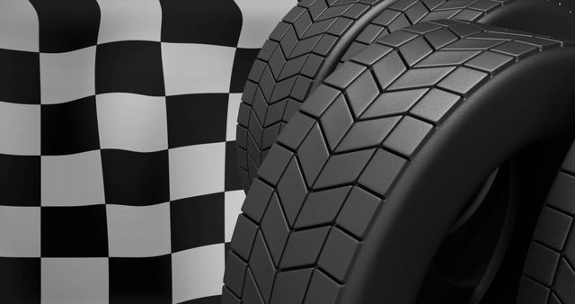 Tires Near Checkered Flag Signifying Racing Competition Finish - Download Free Stock Images Pikwizard.com