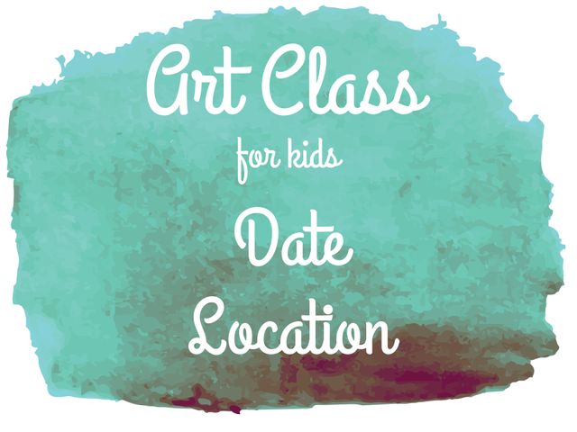 Art Class for Kids Promo with Watercolor Background - Download Free Stock Templates Pikwizard.com