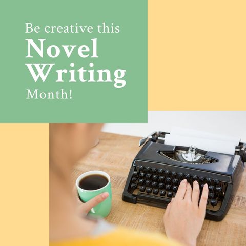 national novel writing month retro typewriter creativity - Download Free Stock Templates Pikwizard.com
