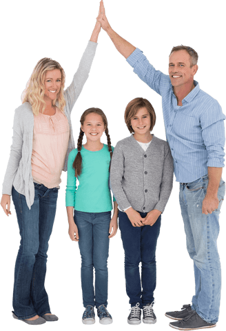 happy family with parents and two children giving high five transparent - Download Free Stock Videos Pikwizard.com