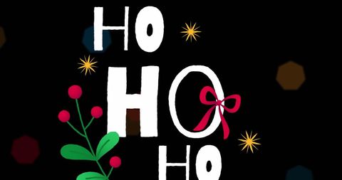 Festive Christmas Design with Ho Ho Ho Text - Download Free Stock Images Pikwizard.com
