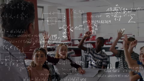 Animated Math Equations with Diverse Students in Classroom