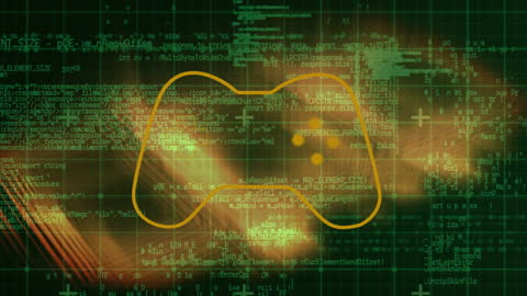 Digital Data Processing Display with Gamepad Icon