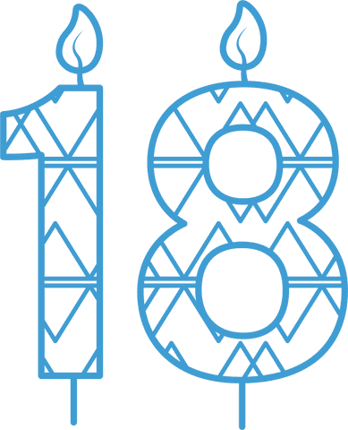transparent 18th birthday candle vector with blue pattern - Download Free Stock Videos Pikwizard.com