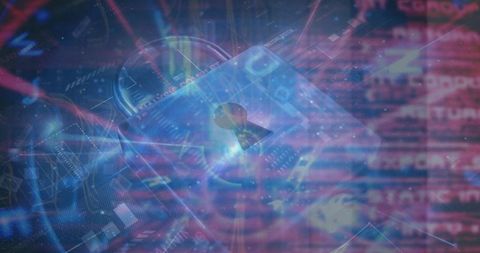 Digital Padlock Symbolizing Online Security in Cyberspace