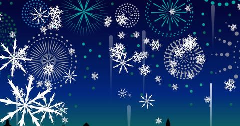 Festive Snowflakes and Fireworks New Year Celebration - Download Free Stock Images Pikwizard.com