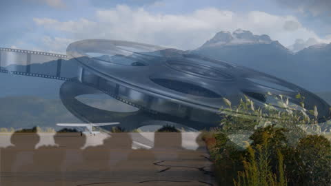 Cinematic Journey with Airplane and Scenic Landscape