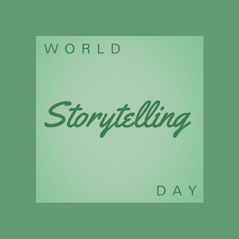 World Storytelling Day Celebration Green Background Text - Download Free Stock Templates Pikwizard.com