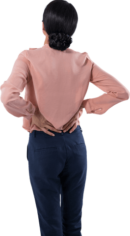 Transparent Image of Female Executive with Back Pain Illustration