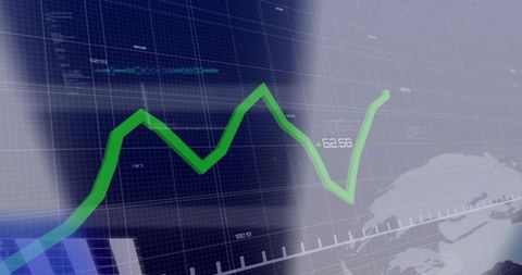Green Uptrend Line Chart Showing Market Recovery, Financial Analytics, Data Visualization