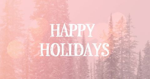 Festive Happy Holidays Text on Serene Winter Landscape Background - Download Free Stock Images Pikwizard.com