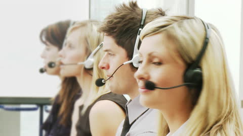 Diverse Call Center Team Offering Customer Support