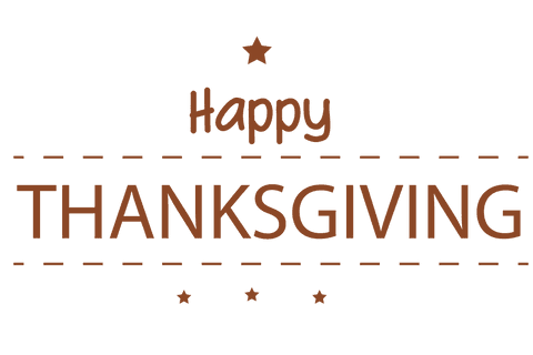 Happy thanksgiving text celebration isolated vector transparent background