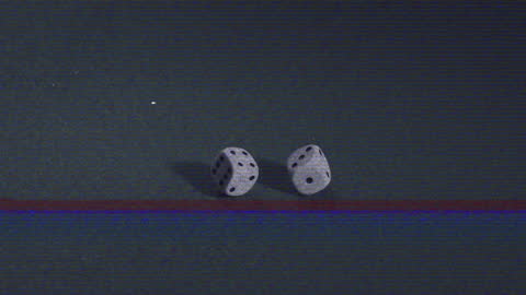 Two Dice on Game Table with Varied Roll Results