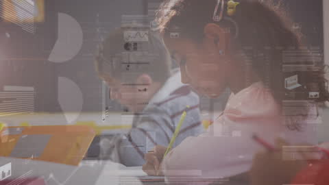 Digital Data Overlay on Schoolchildren Learning in Classroom