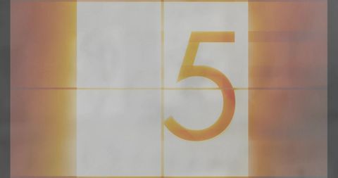 Retro Film Countdown Leader Number 5 in Orange Hues - Download Free Stock Images Pikwizard.com