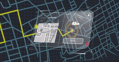 Futuristic Delivery Tracking Over Digital City Map