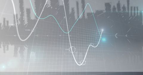 Abstract Data Analytics with City Silhouette - Download Free Stock Images Pikwizard.com