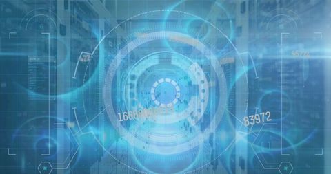 Futuristic holographic interface in secure data center