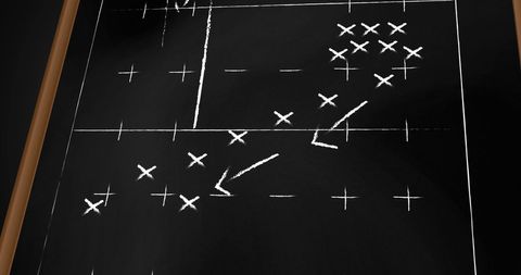 Chalkboard strategy and game plan concept