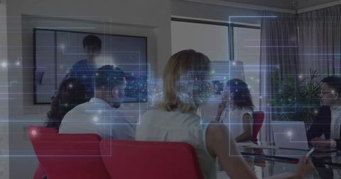 Digital Collaboration in Modern Office with Innovative Technology