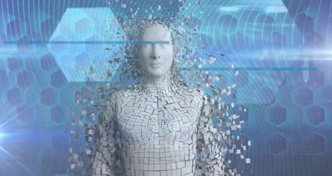 Digital Human Construct with Fragmenting Pixel Elements