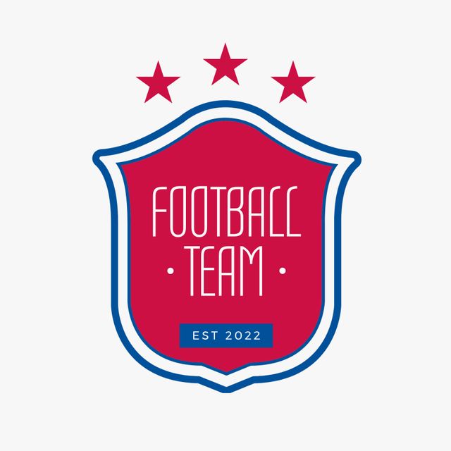 Modern Football Team Logo with Red Shield Design - Download Free Stock Templates Pikwizard.com