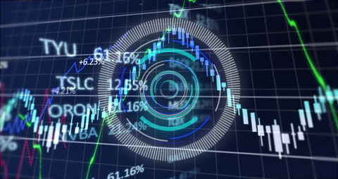 Digital Financial Data Visual with Tech Interface Elements