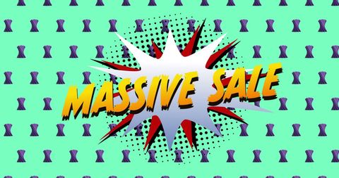 Colorful Retro Pop Art Style Massive Sale Advertisement