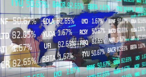 Global Business Insights with Stock Market Overlay - Download Free Stock Images Pikwizard.com