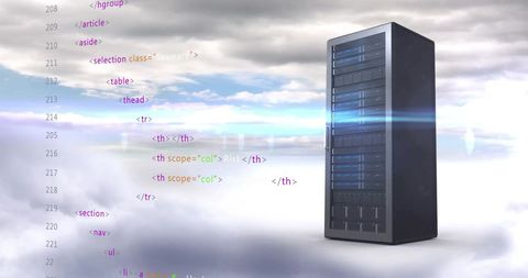 Cloud Computing with Servers and Digital Code Integration - Download Free Stock Images Pikwizard.com